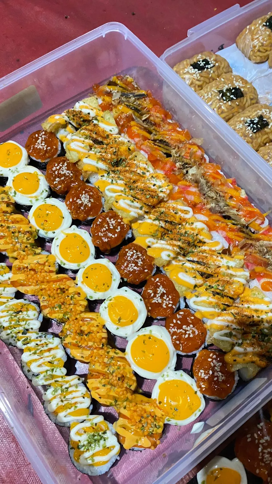 Sushi kimbab, mochi varian rasa, samyang roll